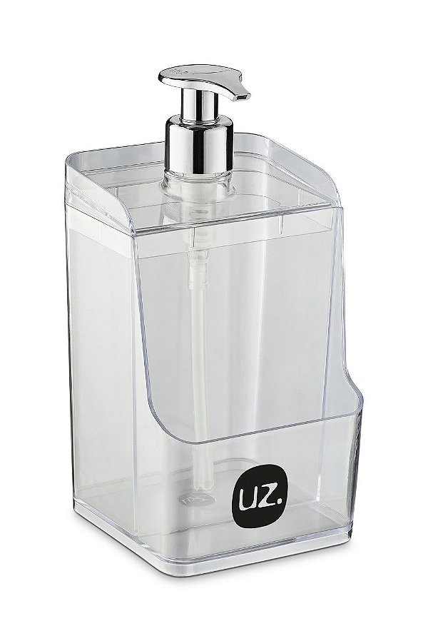 Dispenser Slim C/ Suporte para Esponja Transparente