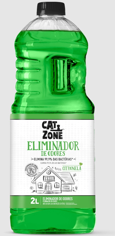 Eliminador de Odores Xô Bactérias Citronela Cat Zone 2 Litros