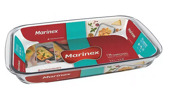 Assadeira Clássica Retangular 2,2 Litros Sem Tampa - Marinex - Nadir