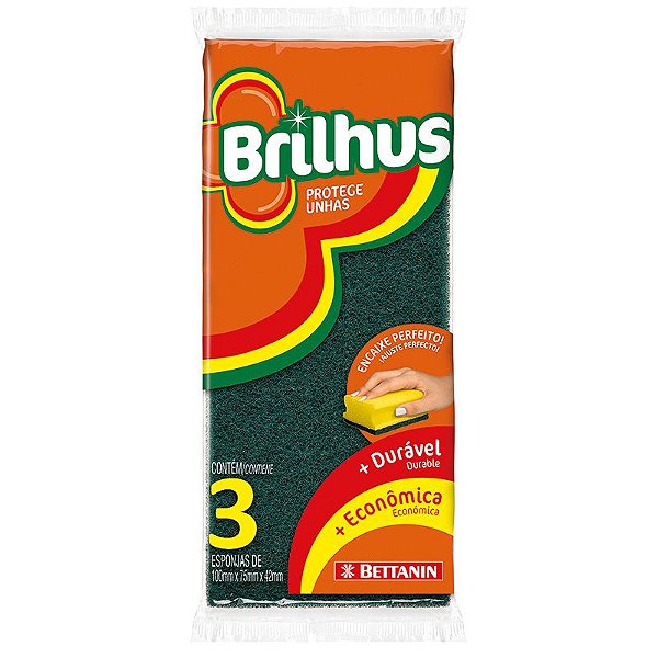 Esponja Brilhus Protege Unha C/ 03 Peças - Bettanin