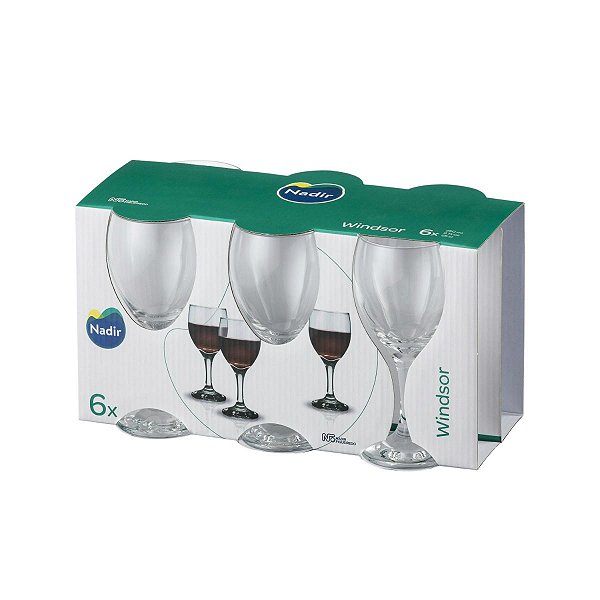 Jogo Taça Windsor Vinho Tinto 250ml C/ 06 Unidades