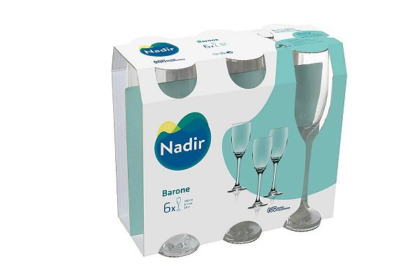 Jogo de Taça Barone Champagne 190ml Com 06 Unidades  - Nadir