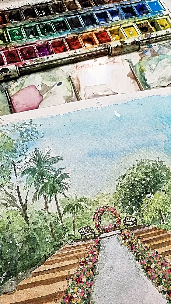 Pintura em Aquarela para Casamento