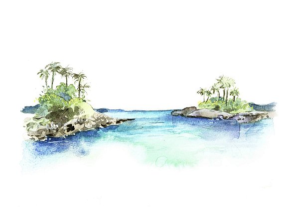 Pintura em Aquarela Paisagem para Casamento