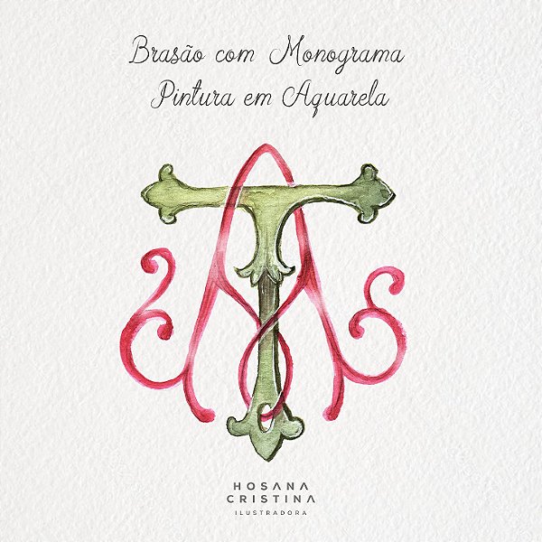 Monograma Aquarela Casamento Casal