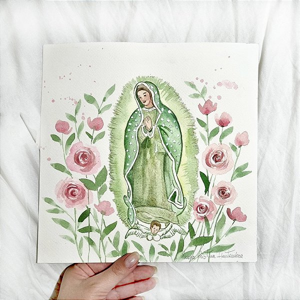 Porta Maternidade em Aquarela - Santinha