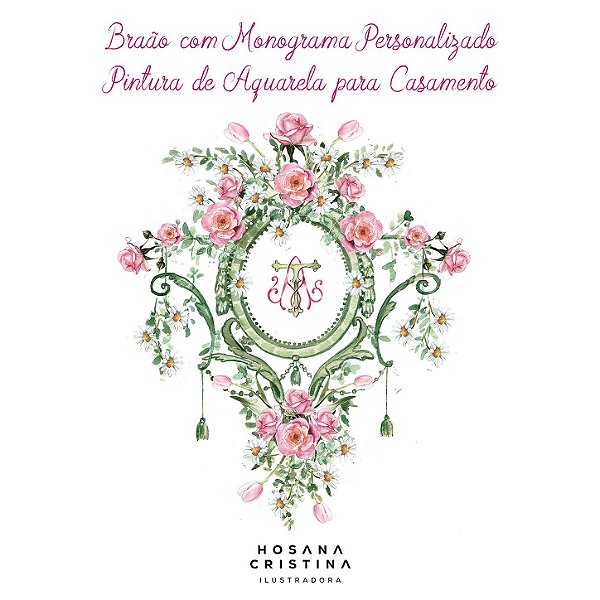 Brasão de casamento Pintura em Aquarela