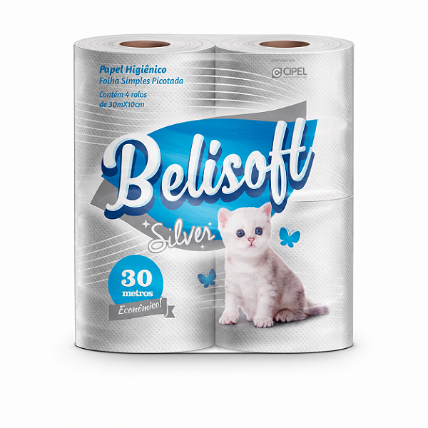 Papel Higiênico Belisoft Silver – Pacote com 4 Rolos