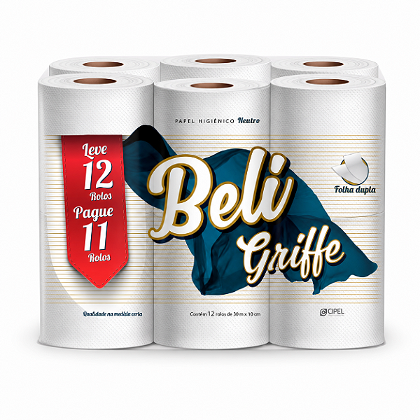 Papel Higiênico Beli Griffe – Pacote com 12 Rolos