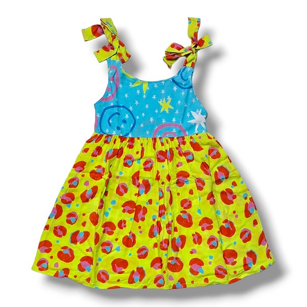 Vestido de Alça Laço Estampa Digital Feel Good