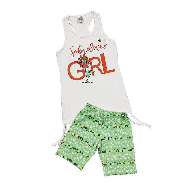 Conjunto Regata Nadadora e Short Ciclista Em Cotton Girl