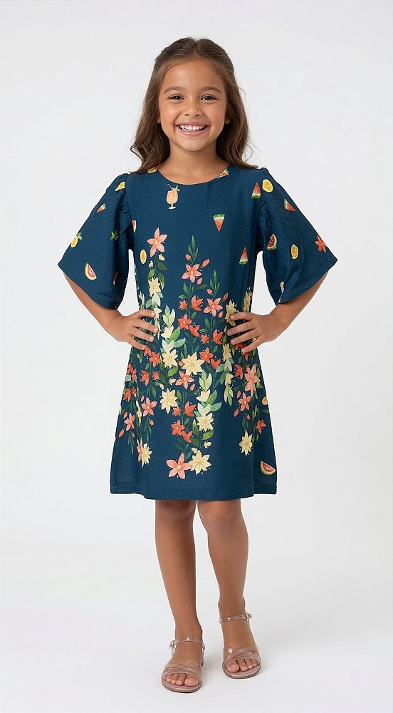 Vestido de Viscose Estampa Digital Mangão Encantado