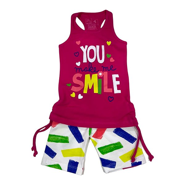 Conjunto Cotton Regata Nadadora e Short Ciclista Make me Smile