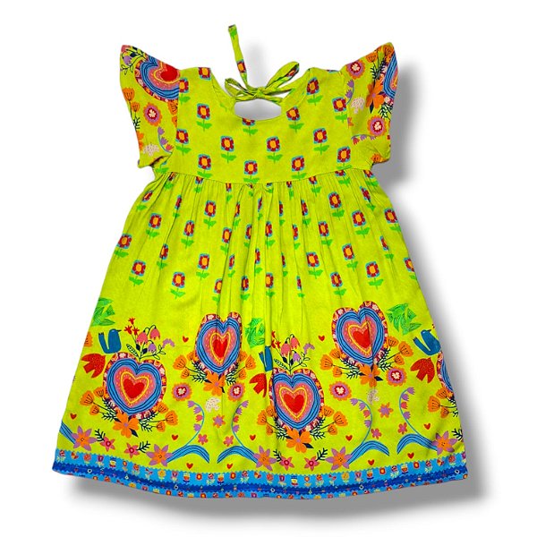 Vestido de Viscose Estampa Digital com Laço nas Love Dayse