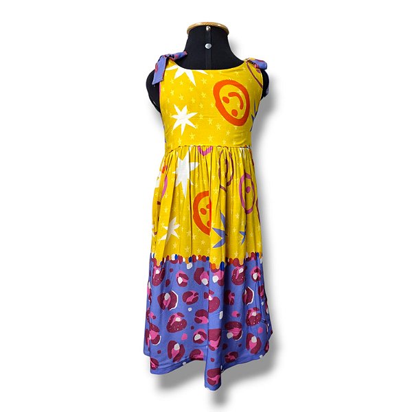 Vestido De Viscose Estampa Digital Com Alça HAPPY DAY