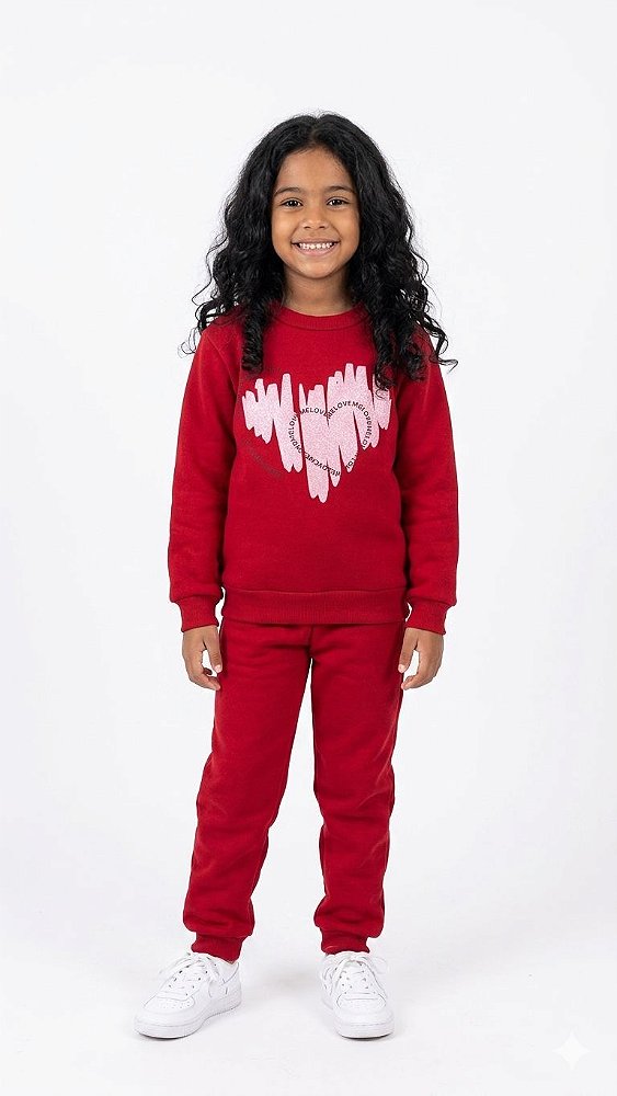 Conjunto de Moletom Flanelado Sweet Love
