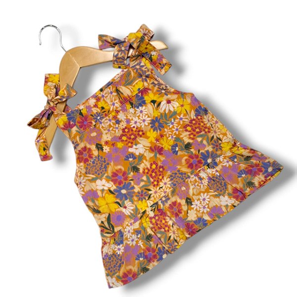 Blusa de Viscose com Alça Laço e Babado Prado Poente