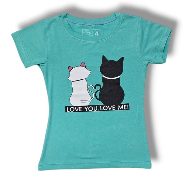 Blusa Viscolycra Manga Curta Cats in Love