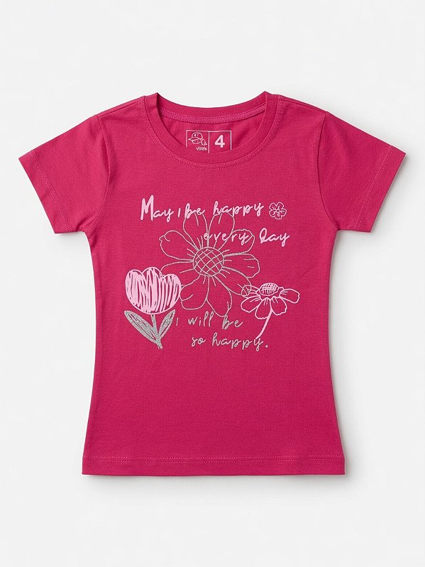 Blusa Viscolycra Manga Curta Flor