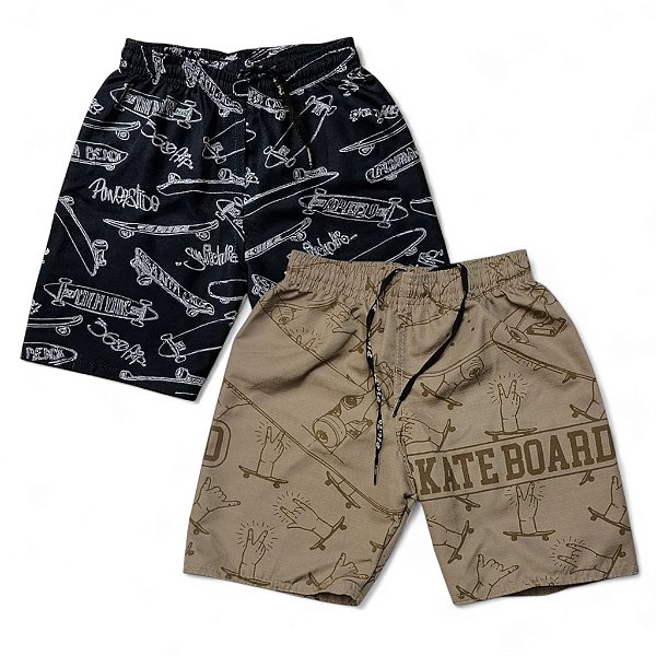 Bermuda de Elástico Rip-Stop azul marinho