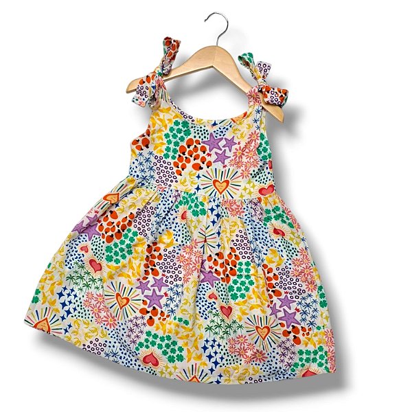 Vestido de Alça Laço Estampa Digital Aquarela do Brasil