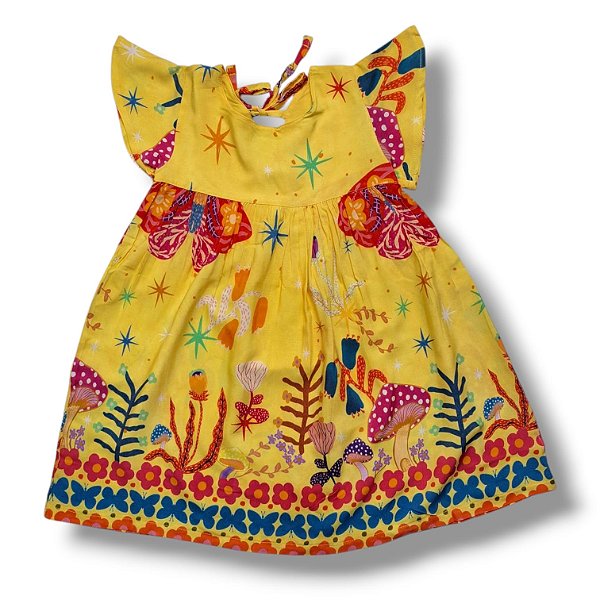 Vestido de Viscose Estampa Digital com Laço nas Costas Lucy