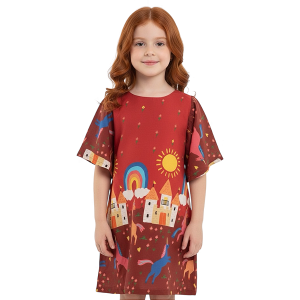 Vestido Mangão Unicórnios