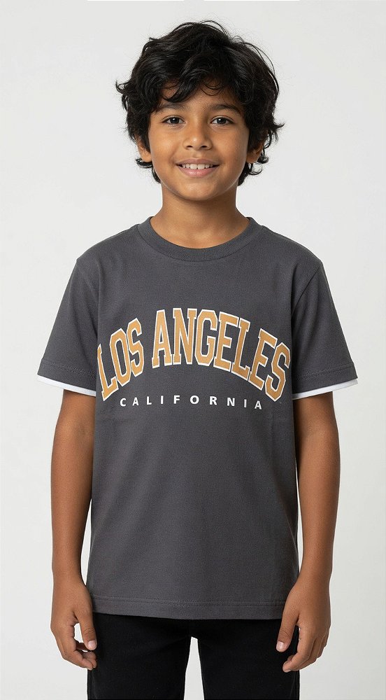 Camisa de Malha Manga Dupla Los Angeles