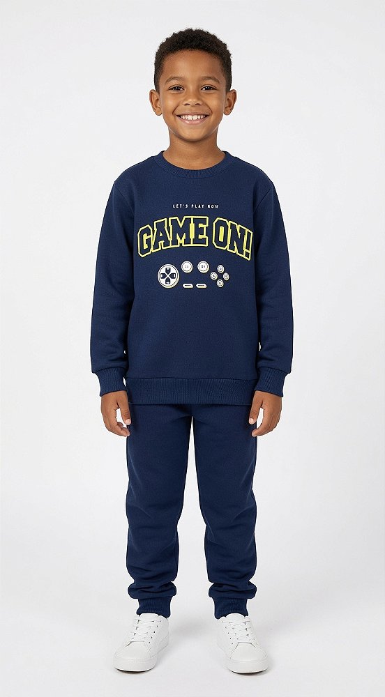 Conjunto de Moletom Flanelado Play Game