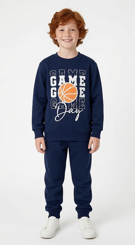 Conjunto de Moletom Flanelado Basquete