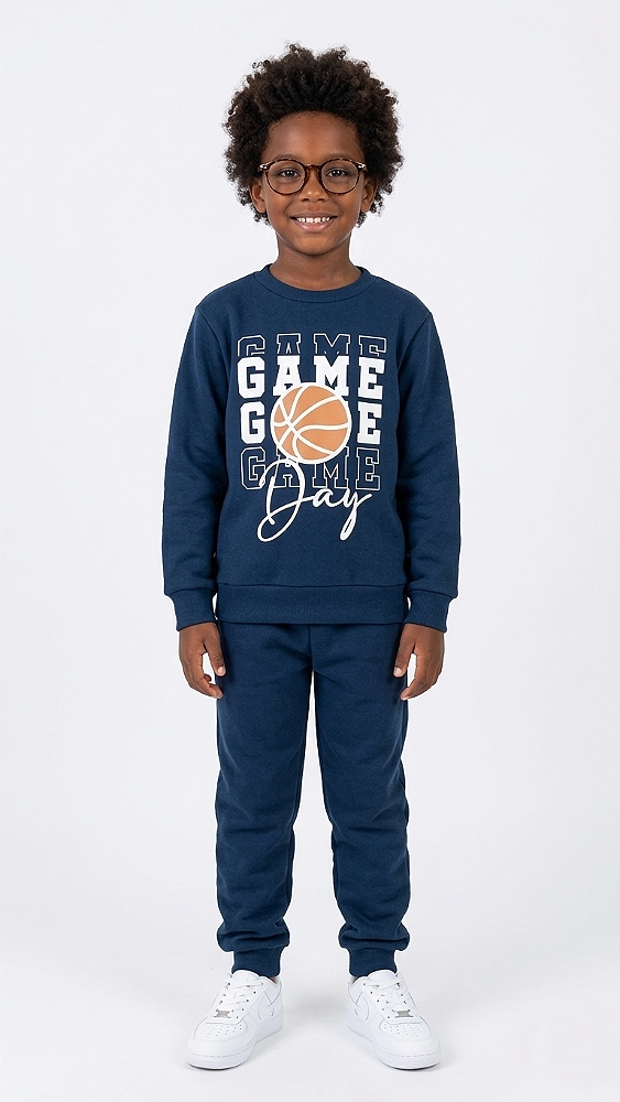 Conjunto de Moletom Flanelado Basketball