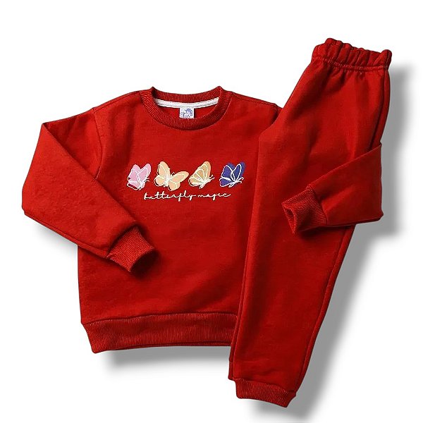 Conjunto de Moletom Flanelado Butterfly Magic