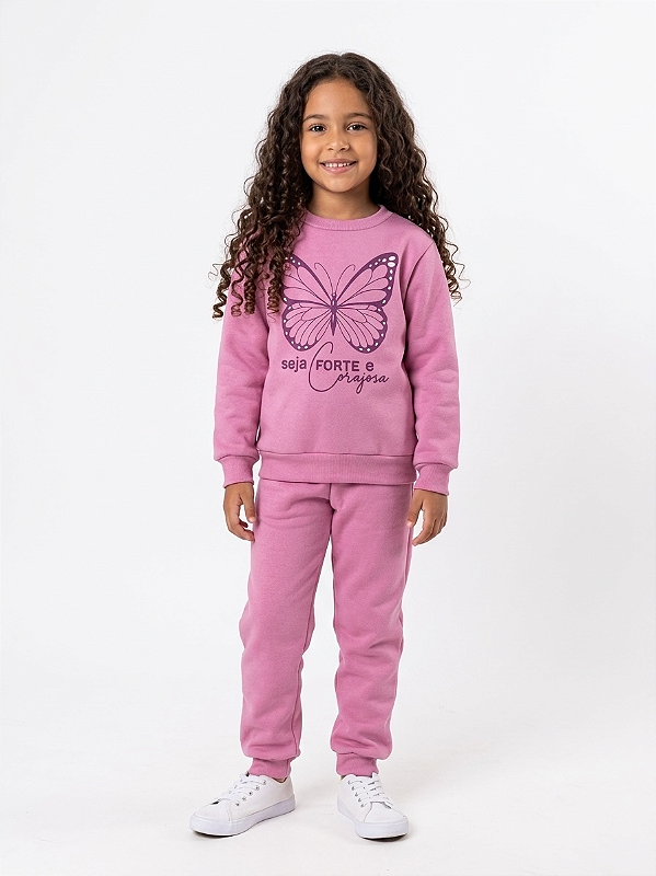 Conjunto de Moletom Flanelado Butterfly