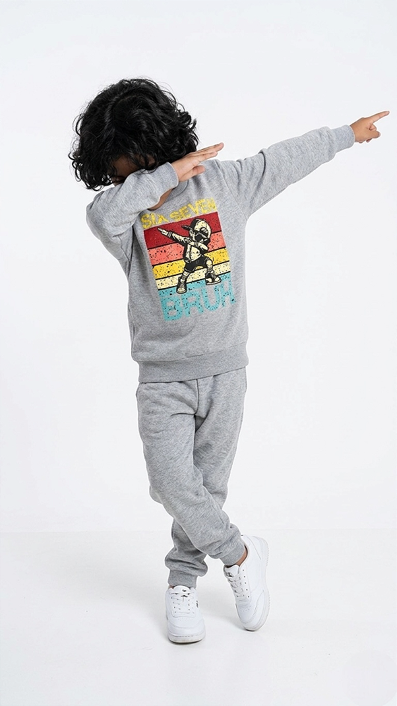 Conjunto de Moletom Flanelado Six Seven