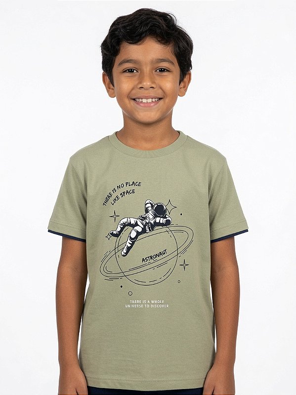Camisa de Malha Manga Dupla Astronauta