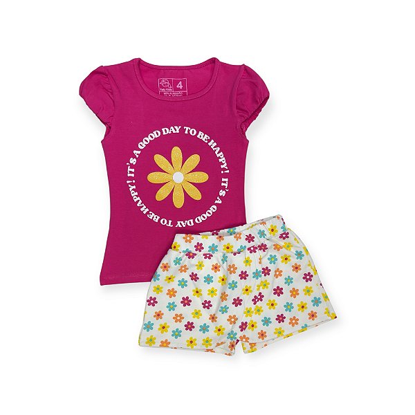 Conjunto Blusa com Manga Japonesa e Short-Saia Butterfly