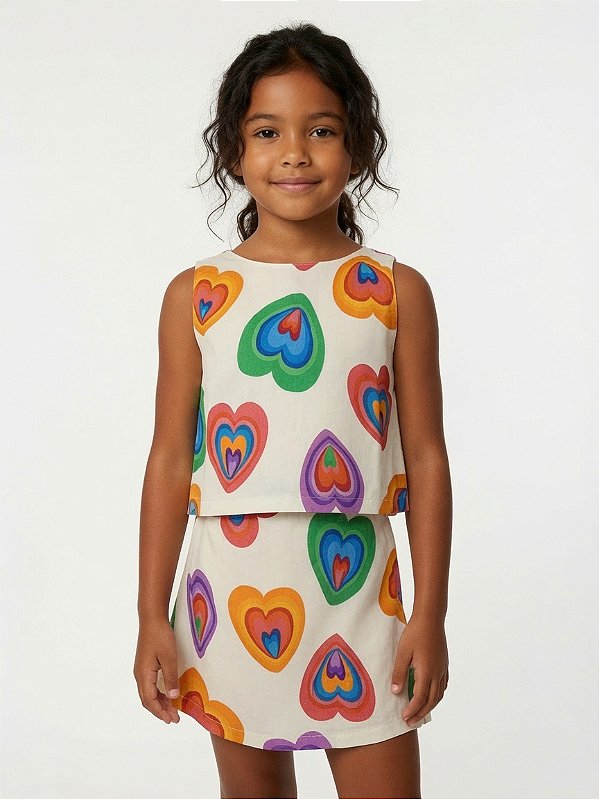 Conjunto de Viscose com short-saia Love