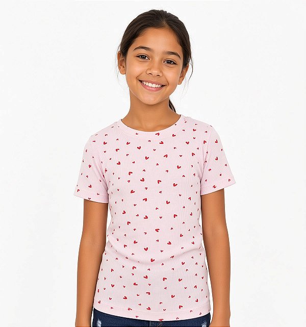 Blusa Infantil Menina Em Ribana Love Canelada
