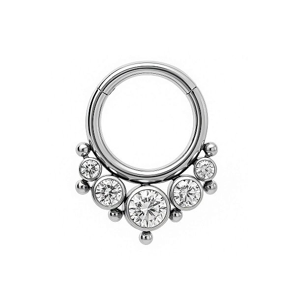 Argola de Titânio Cravejada de Zircônias