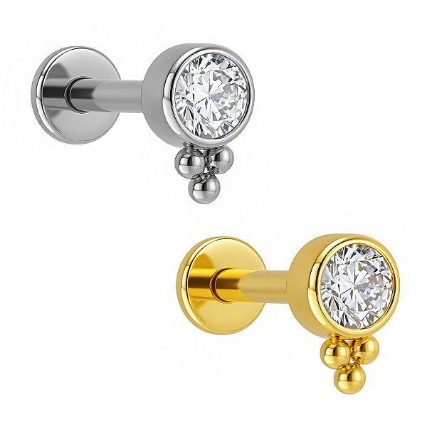 Labret de Titânio Ponto de Luz Indiano