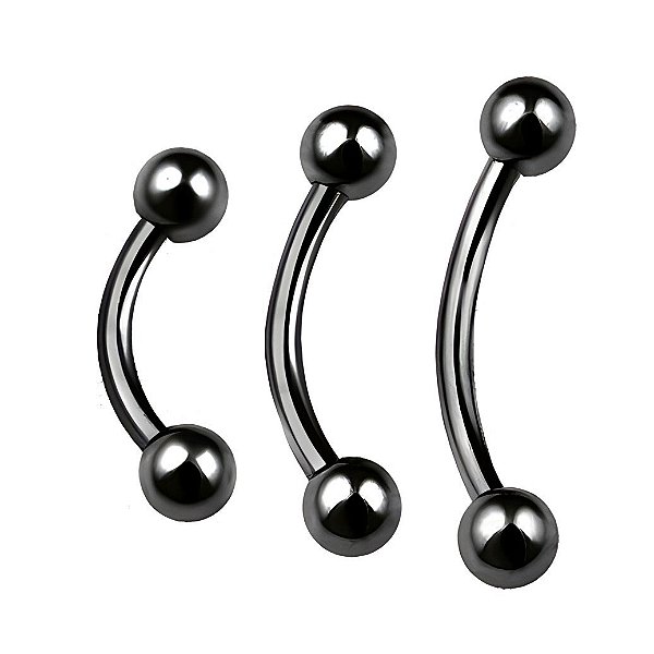 Barbell Curvo de Titânio PVD Preto