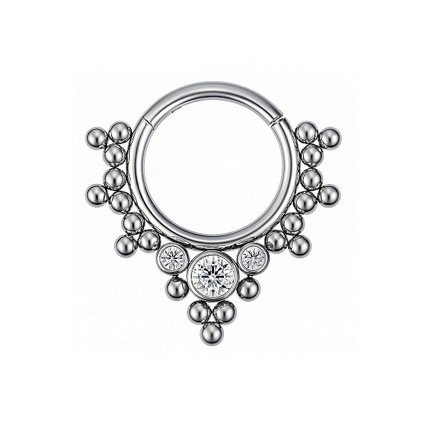Argola de Titânio Cravejada Indiana