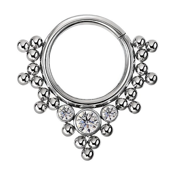 Argola de Titânio Cravejada Indiana