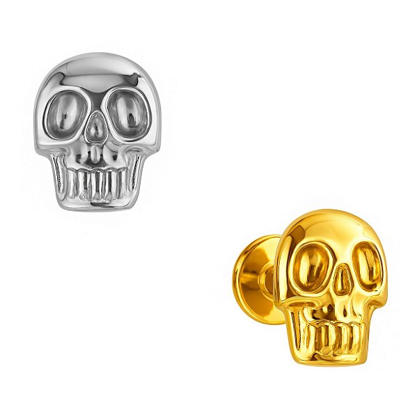 Piercing Caveira Labret de Titânio