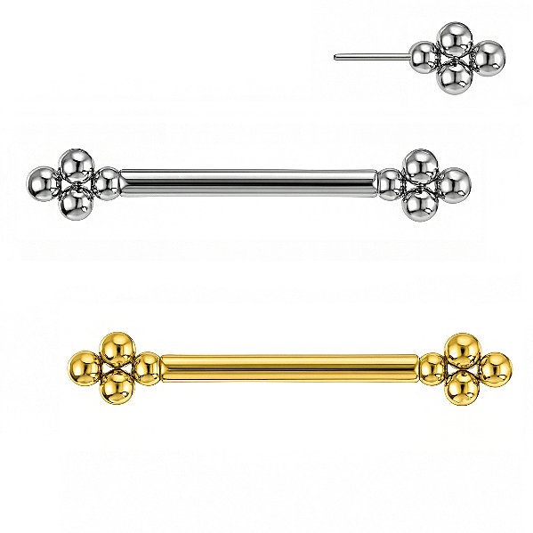 Barra de Mamilo de Titânio com Beads