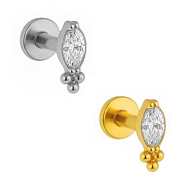 Navete Indiana com Beads Labret de Titânio
