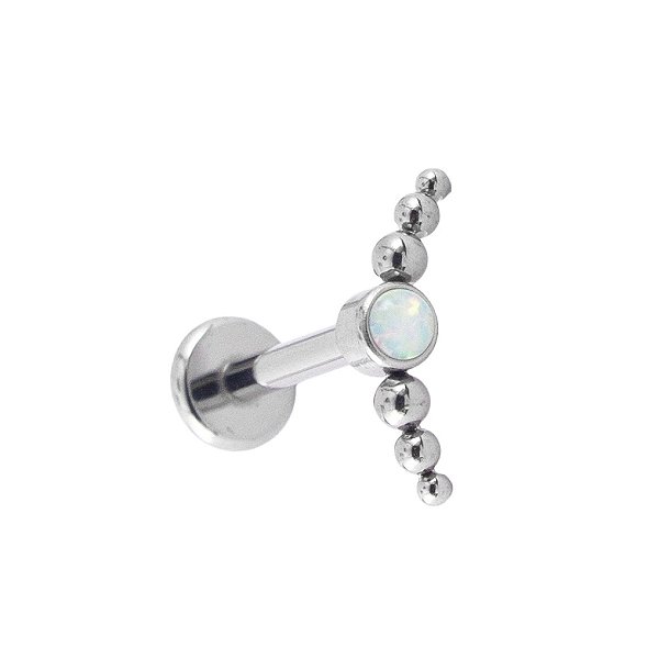 Cluster de Beads com Opala Labret de Titânio