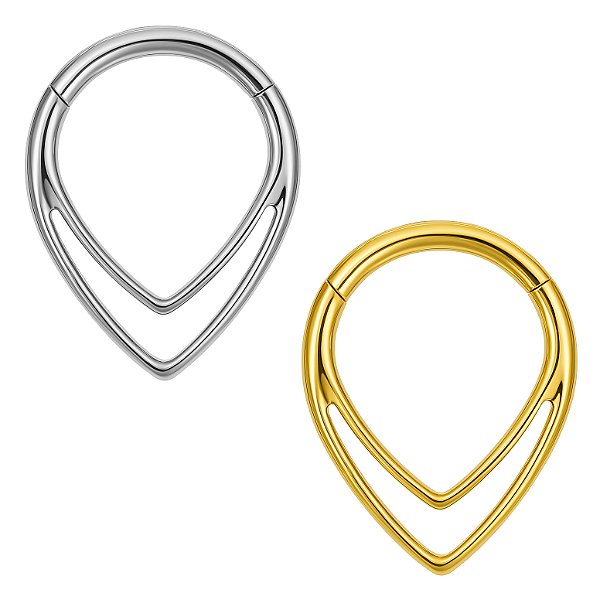 Argola V Dupla de Titânio para Septo / Daith