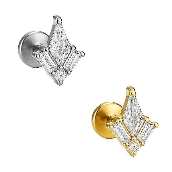 Labret Cadente de Zircônias em Titânio