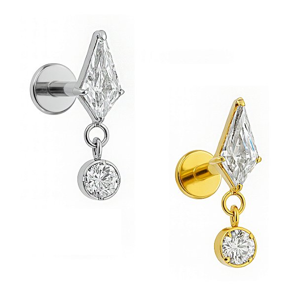 Losango com Ponto de Luz Pendurado Titânio